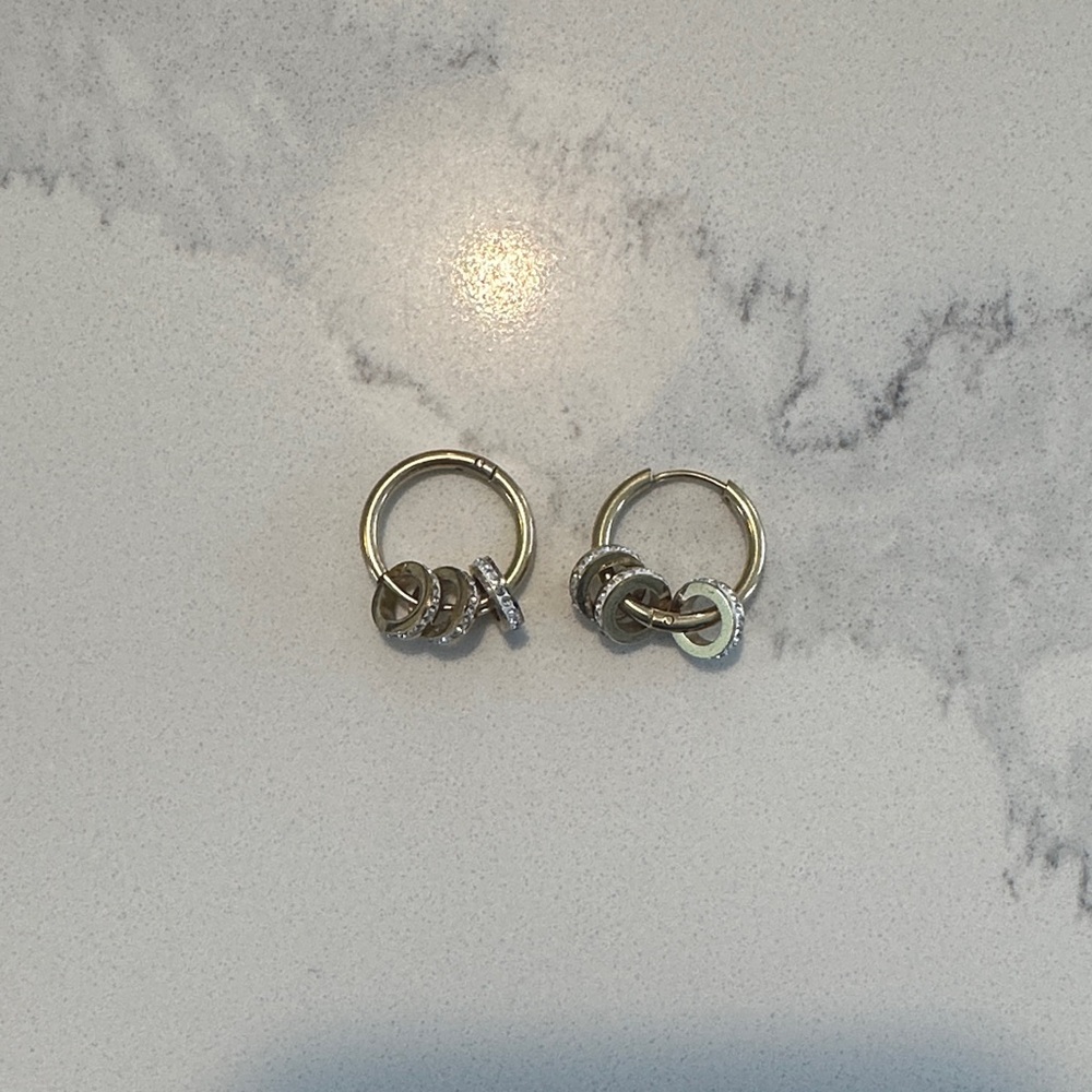 Chic Gold and Silver Tone Earrings